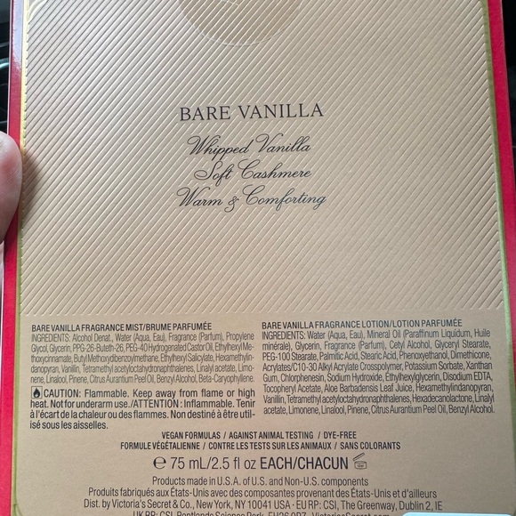Victoria's Secret Bare Vanilla Fragrance Mist & Lotion Set - Gold and Black - Picture 2 of 3